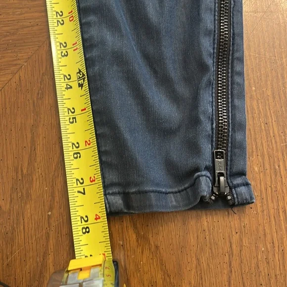 Current/Elliot the Soho ankle zip stiletto navy coated jeans size 26 28” inseam - Picture 10 of 12